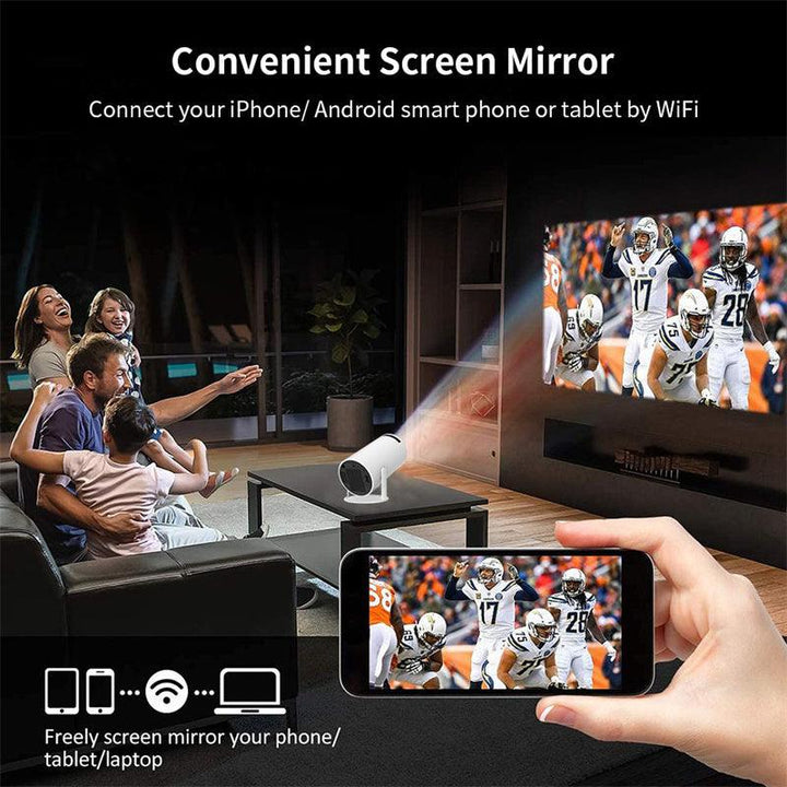 Portable Projector Small Straight Projector For Home Use 180 Degrees Projection Angle Automatic Focus Home Video Projector MySpeakers